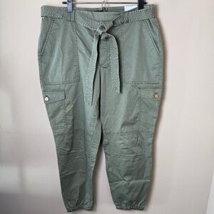 NWT White House Black Market Jogger Pants Womens 14 Green WHBM Utility Cargo